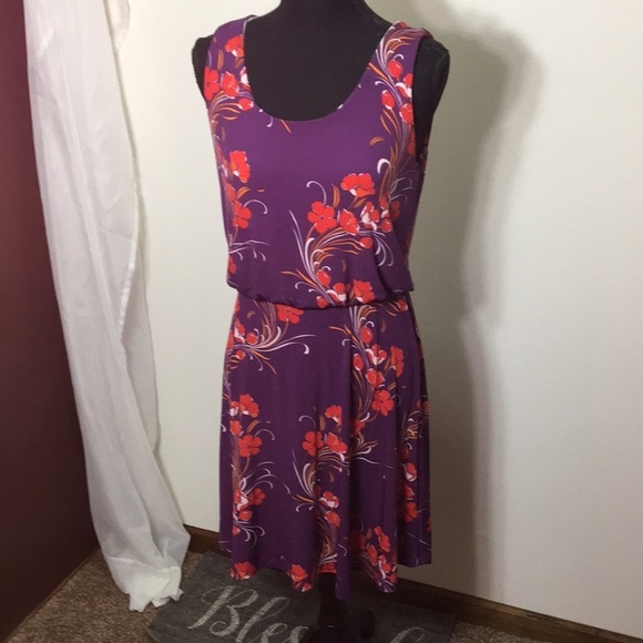 Verse women’s purple floral midi dress size small - Picture 3 of 7